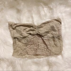 FREE PEOPLE nude lace strapless bralette XS